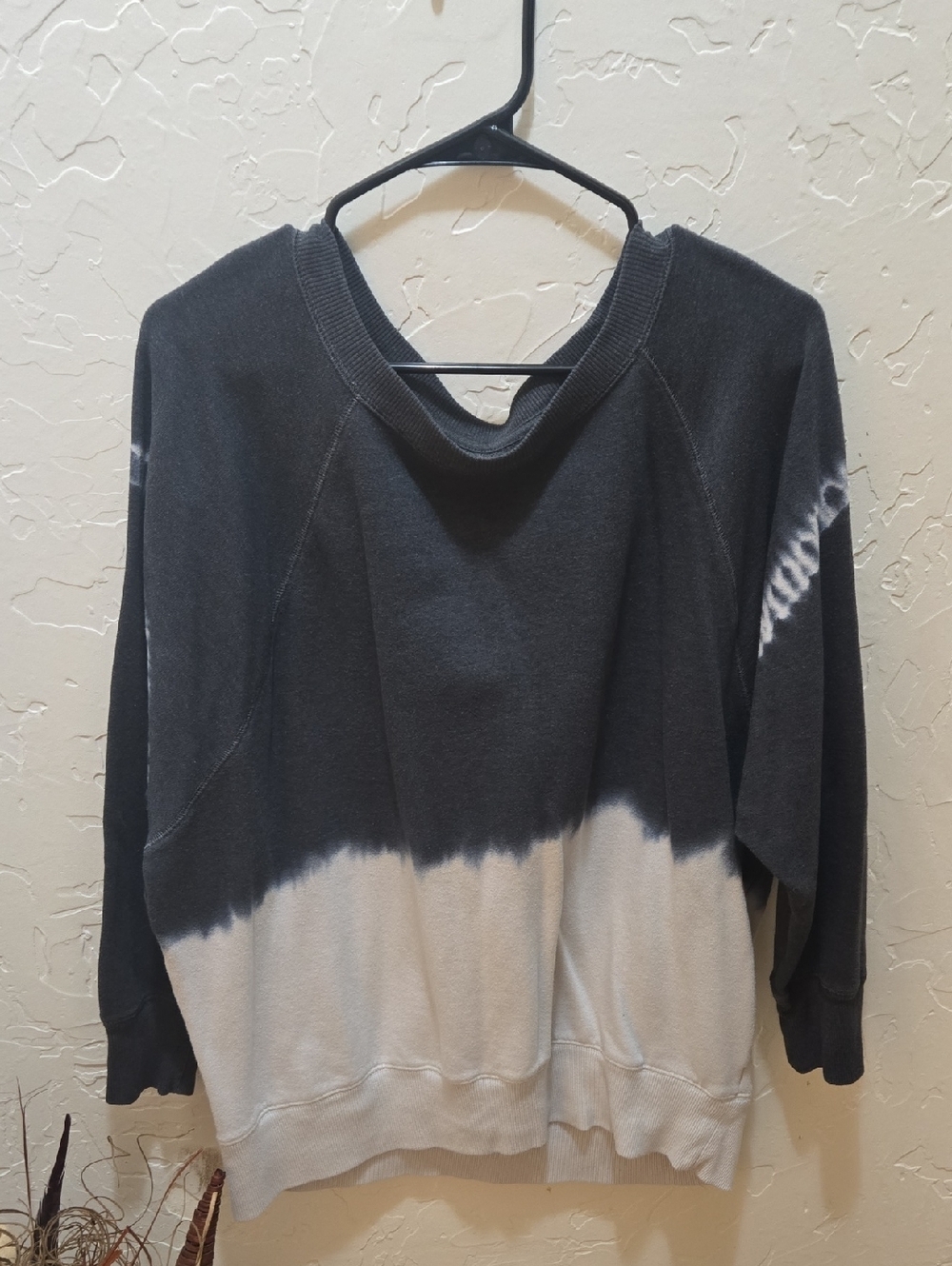 3/$10 SO Grayish Blue and White Crew Neck Sweater with Modern Design